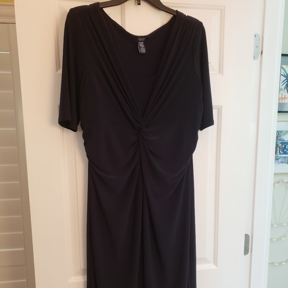 Chaps Dark Navy Blue Dress XL, Polyester, Elbow Length Sleeve - Picture 1 of 7